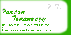marton tomanoczy business card
